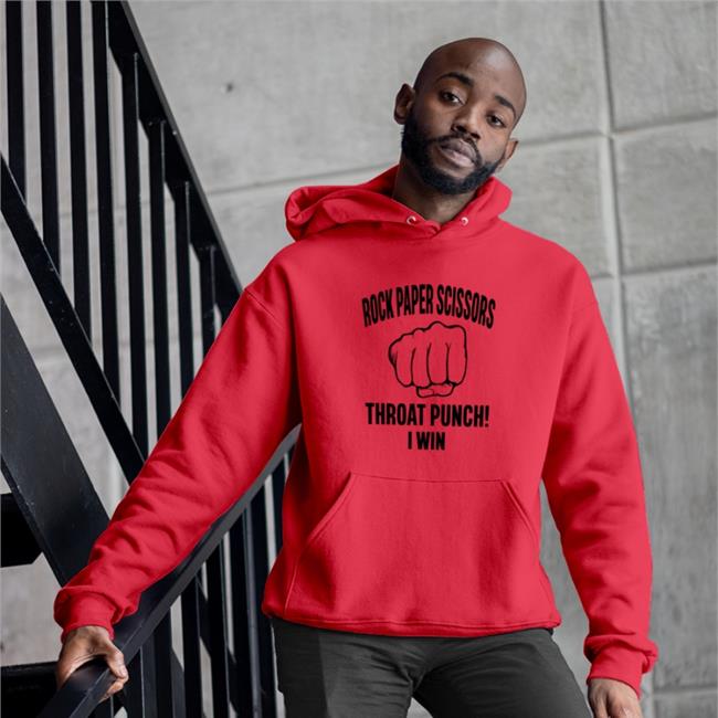 Rock Paper Scissors Throat Punch I Win Hoodie