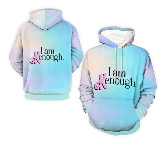 Official Dljjphfz I Am Kenough Hoodie Sweatshirt Mens Womens I Am Enough Hoodie Sweatshirt Tie Dye Ken Shirt Cool Unisex Hooded, Funny Saying Trendy Letter Graphic Print Long Sleeve Pullover Shirts