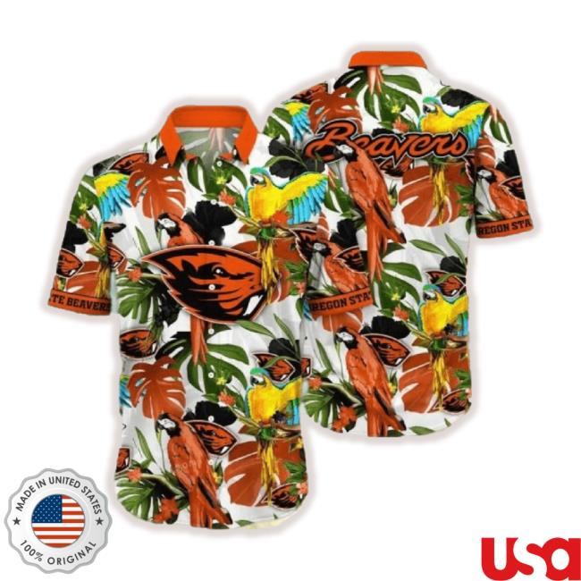 Original Oregon State Beavers Ncaa Flower Button Up Hawaiian Shirt 3D Sweaters Oregon State Beavers Football Gifts For Him