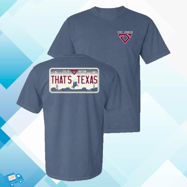 Official Cody Johnson Music Merch That's Texas Plate Crewneck Sweatshirt