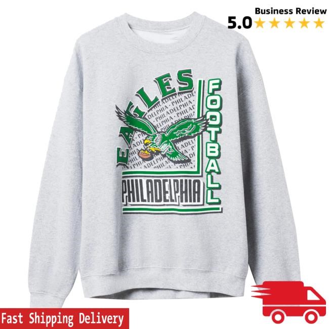 Junk Food Clothing Philadelphia Eagles Backfield Crew Fleece Sweaters