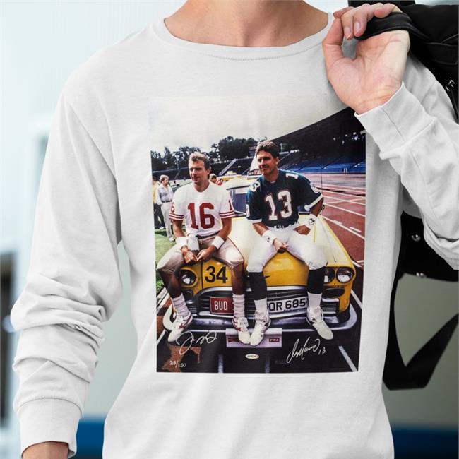 Joe Montana And Dan Marino Multi Signed Upper Deck Authenticated Photo Shirt