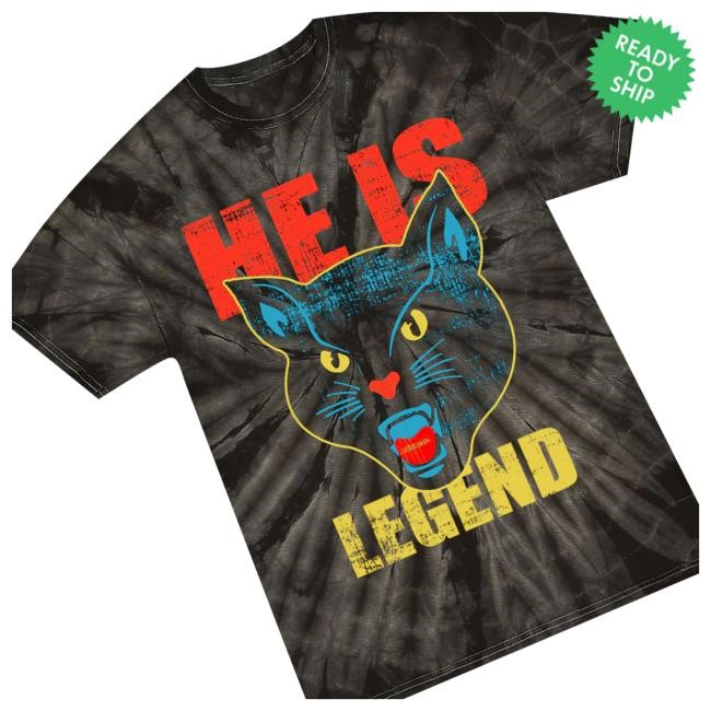 Official He Is Legend Black Cat Tie Dye Tee