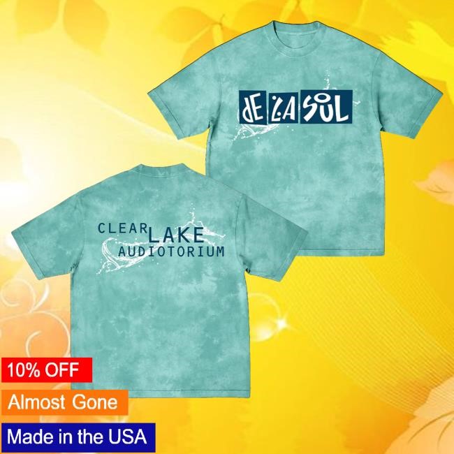 Official De La Soul Merch Clear Lake Audiotorium Tie-Dye Tee Shirt