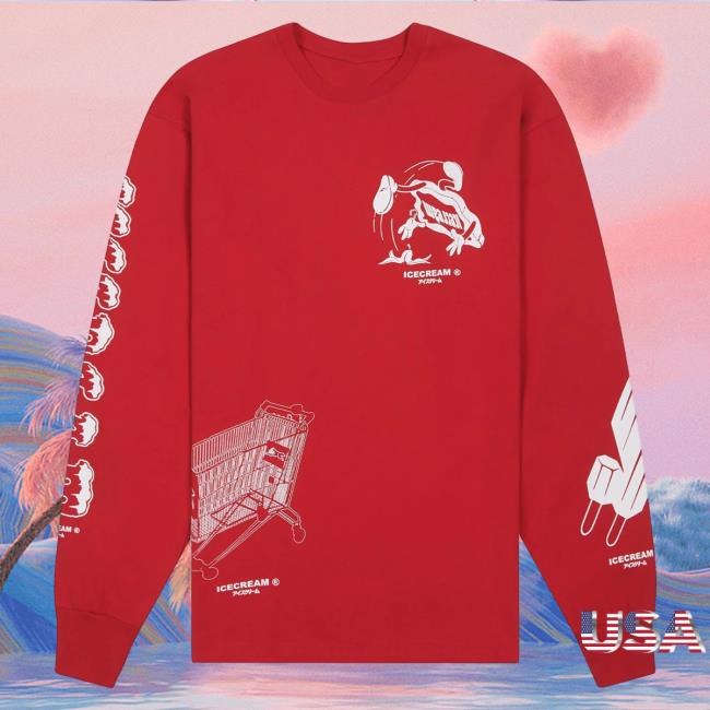 Official Ice Cream Capsule Nyc Icecream Loosie Long Sleeve Red