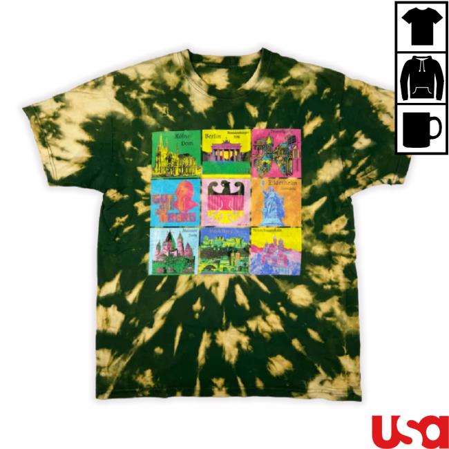 Brand Unknown Vintage Green Tie Dye German Cities Sweatshirt