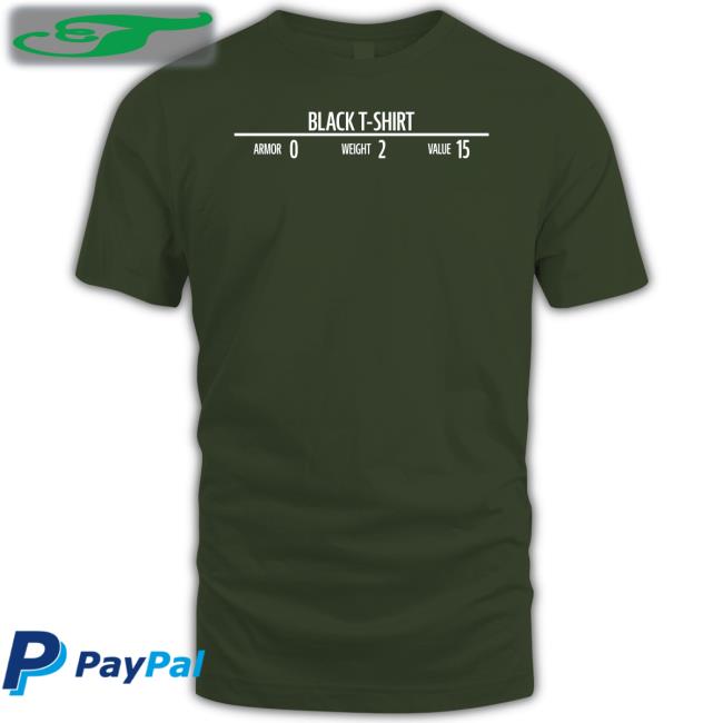 Black T-Shirt Armor 0 Weight 2 Value 15 T Shirts