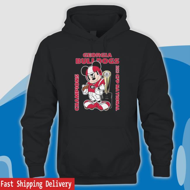 Mickey Mouse Georgia Bulldogs 2023 Cfp National Champions Hoodie