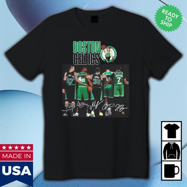 Boston Celtics Daniel Theis Al Horford Marcus Smart Jayson Tatum Jaylen Brown Signatures Crewneck Sweatshirt