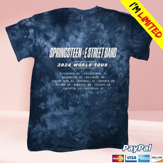 Bruce Springsteen Store Merch Shop Springsteen & The E-Street Band 2024 World Tour Stage Guitar Hoodie Sweatshirt