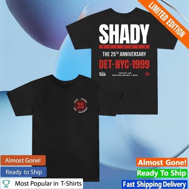 Shady Records Merch Store Shady Records 25Th Anniversary Det Nyc Zip Up Hooded Sweatshirt