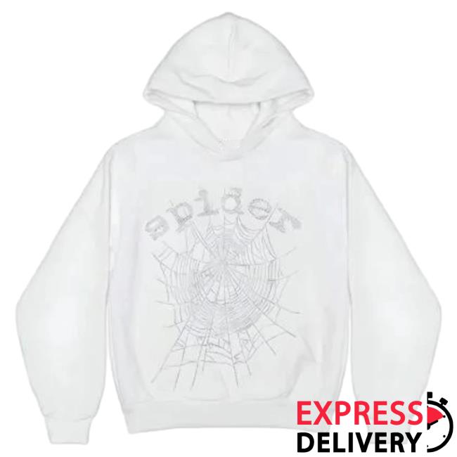 Official Sp5der Clothing Apparel Sp5der Og Rhinestone Logo Crew White Sp5der Merch Store Shop