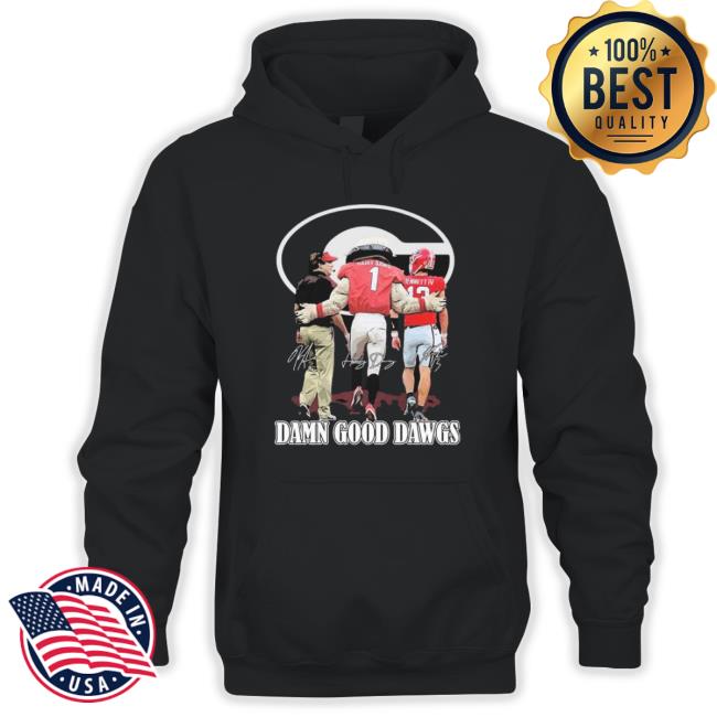Georgia Bulldogs Kirby Smart Hairy Dawg And Stetson Bennett Damn Good Dawgs Signatures Shirt