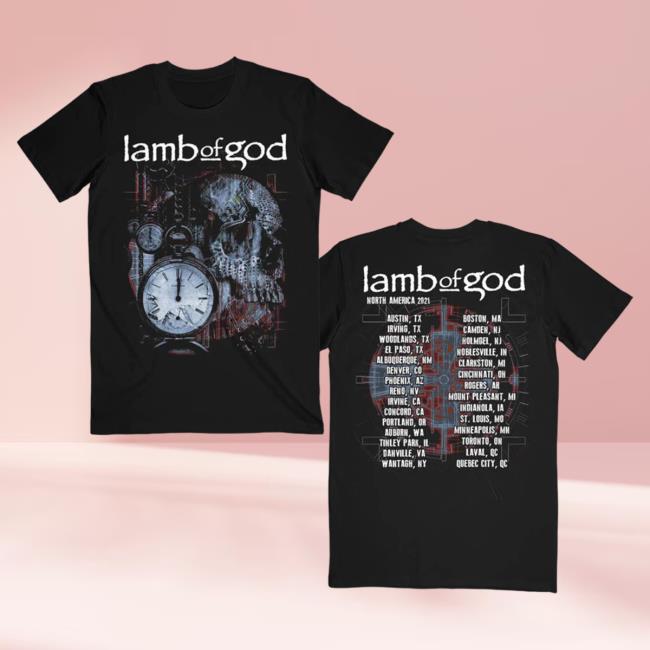 Official Lamb Of God Merch Store Black Circuitry Skull Tour Popover Shirt