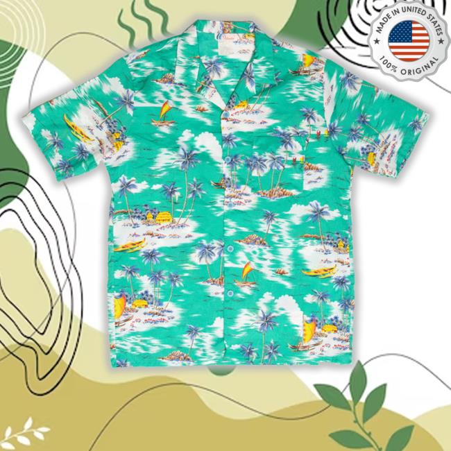 Vintage Green Islander Hawaiian Tee Shirt