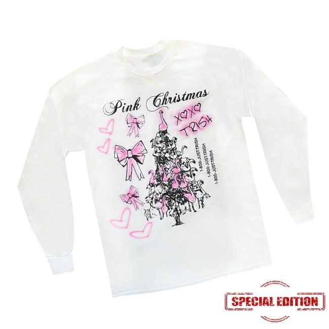 Trending Trisha Paytas Merch Just Trish Pink Christmas Sweatshirt