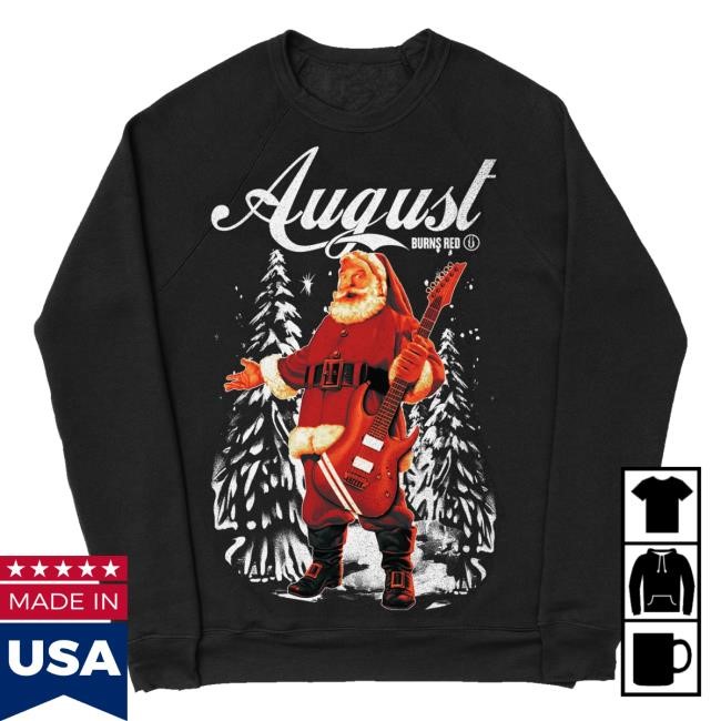 August Burns Red Tour Merch Shop Cola Santa Jake Crew Neck Hooded Sweatshirt