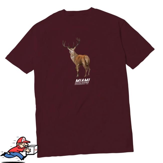 Miami Hooligans Merch Store Deer God Tee - Maroon Crewneck Sweatshirt