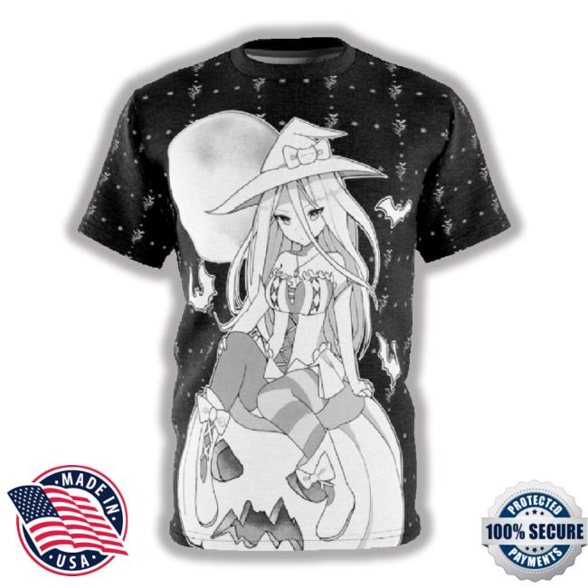 Yuuki B&W Kawaii Witch Cute Anime Girl Unisex Aop Cut & Sew Classic Shirt