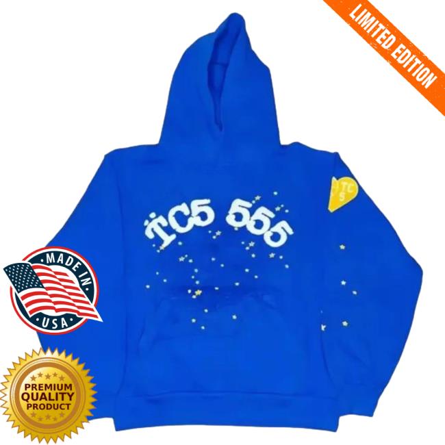 Official Sp5der Clothing Apparel Tc5 Sp5der Crew neck Sweatshirt – Blue Sp5der Merch Store Shop