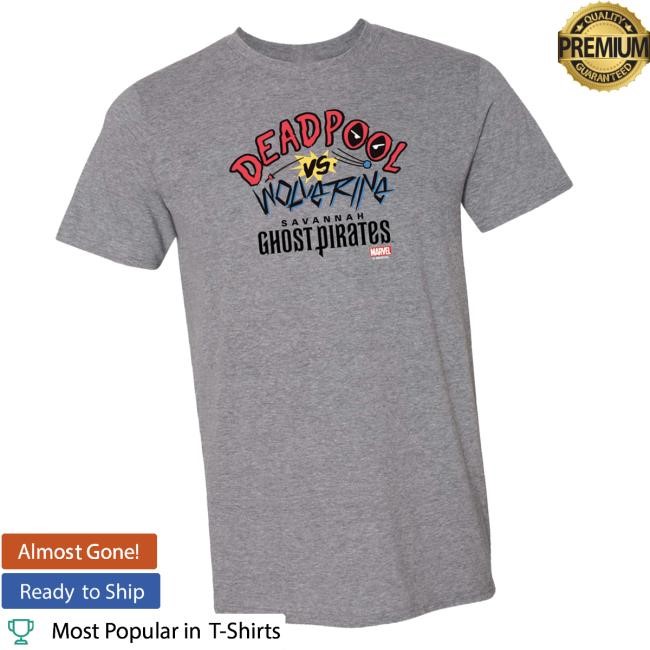 Original Savannah Merch Shop Savannah Ghost Pirates Gray Deadpool Vs. Wolverine Funny Shirt