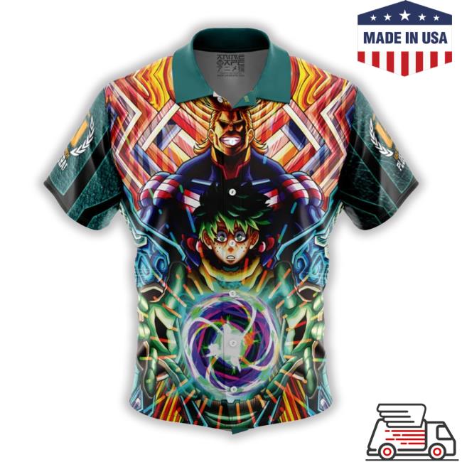 Trippy Midoriya Izuku My Hero Academia Button Up Hawaiian Shirt