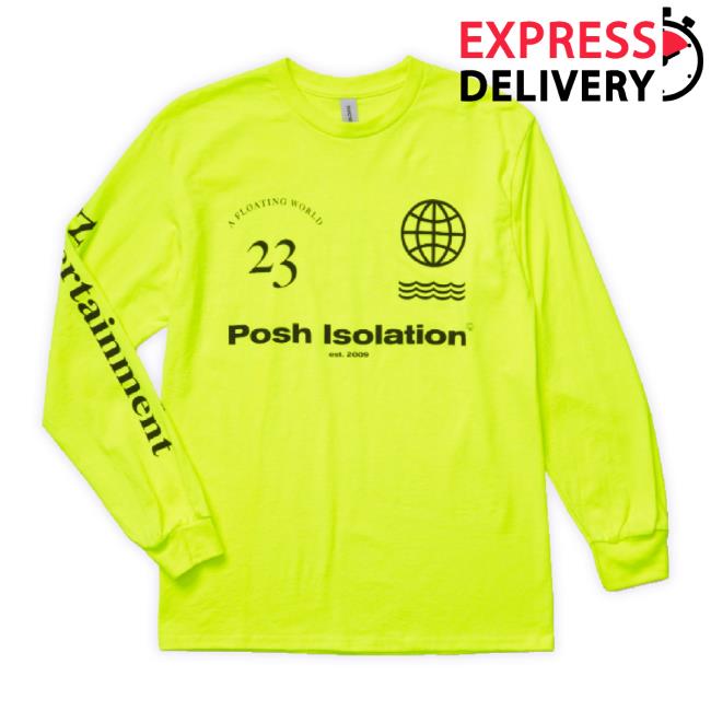 Official Poshisolation Merch Store Posh Isolation - A Floating World 23 - Sweaters - Safety Green Poshisolation Shop