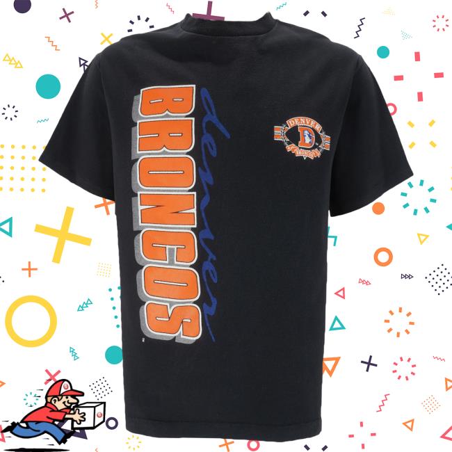 Official Vintage Club Clothing (Trench) - Denver Broncos Single Stitch Tee 1990S Large