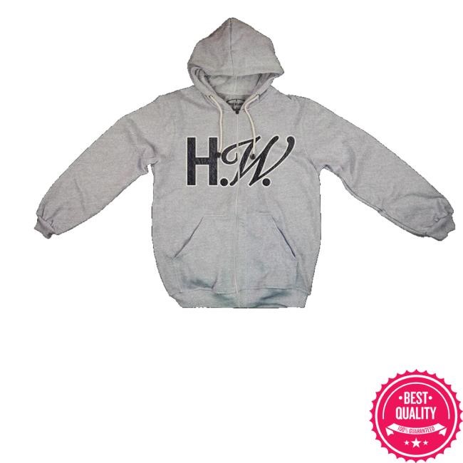 Hayley Williams Merch Store Shop Hw Chenille Patch Zip Up Heather Grey Hoodie