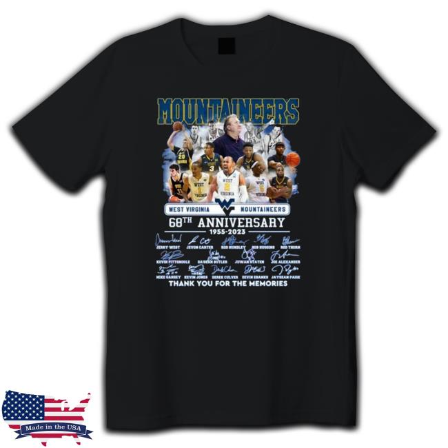 West Virginia Mountaineers 68Th Anniversary 1955 – 2023 Thank You For The Memories Signatures Long Sleeve Shirt