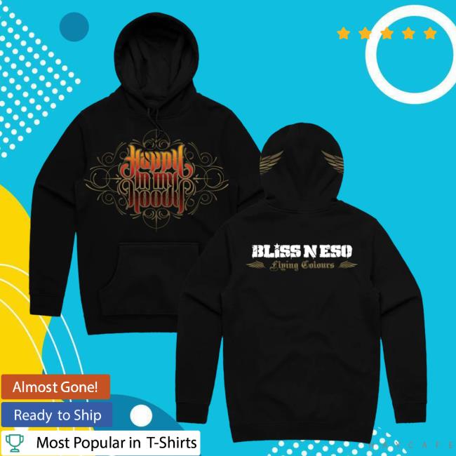 Official Merchbar Bliss n Eso Flying Colours 15Th Anniversary Limited Edition Black "Happy In My Hoody" Hooded Sweatshirt Merch Bar