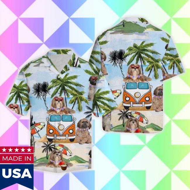 Custom Image Cool Dog Hippie Car Tropical, Personalized Hawaiian Sweater For Dog Lovers