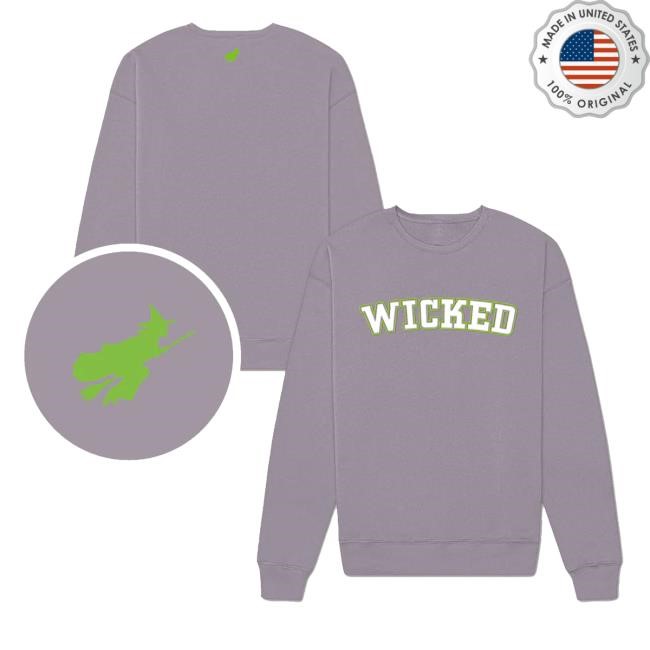 Official Wicked The Musical Store Merch Wicked Unisex Logo Pullover Crewneck Sweatshirt