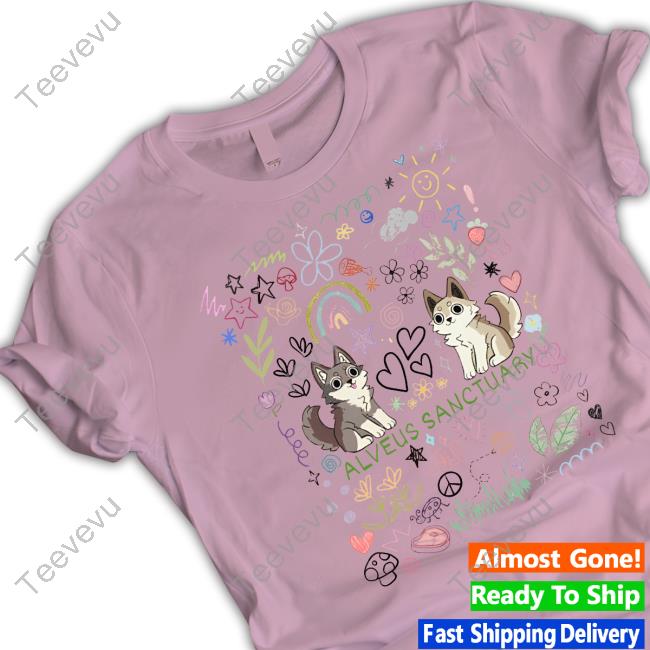 Alveussanctuary Merch Alveus Sanctuary Wolf Doodle Long Sleeve T Shirt