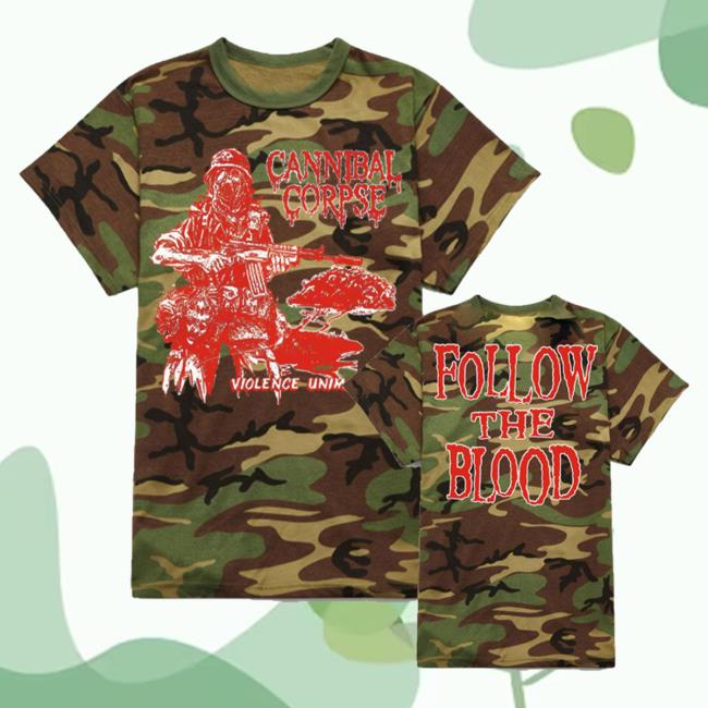 Official Cannibal Corpse Merch Store Follow The Blood Tee Shirt Camo CannibalCorpse
