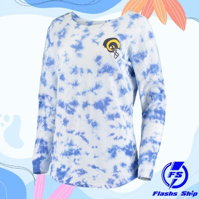 Women's New Era Royal Los Angeles Rams Tie-Dye Shirts