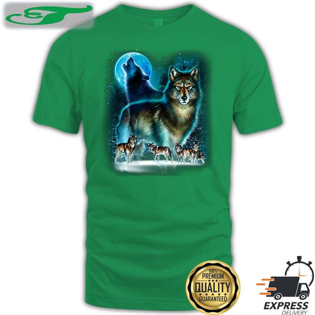 Goomygoober Wolf Pack Wolves Moon Decal Tee