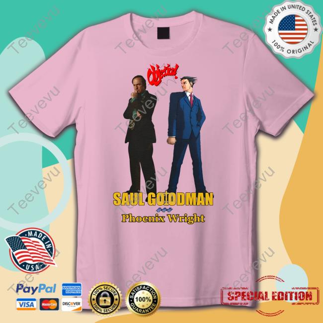 Phoenix x Saul Tee Shirt Saul Goodman Phoenix Wright Objection Long Sleeve Tee Shirt