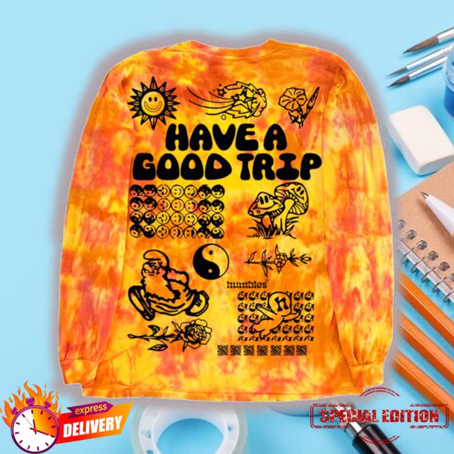 Official Good Trip Mart Merch Orange Sunshine Longsleeve Tie-Dye Tee Shirt