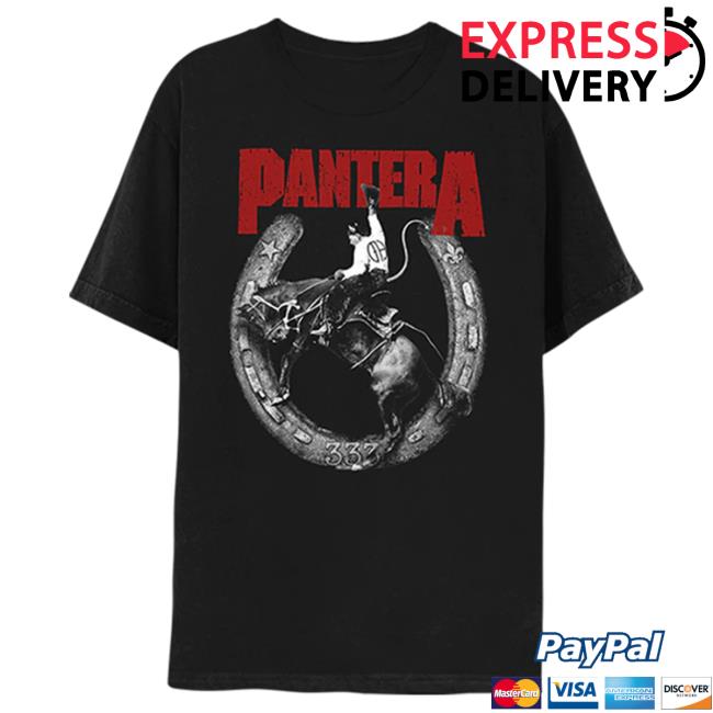 Official Pantera Merch Store Pantera Horseshoe World Tour 2023 Black Top Shirt
