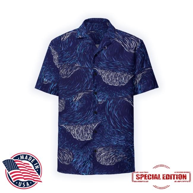 Trending Erickarbeling Store Waves Aloha Print Long Sleeve Shirt