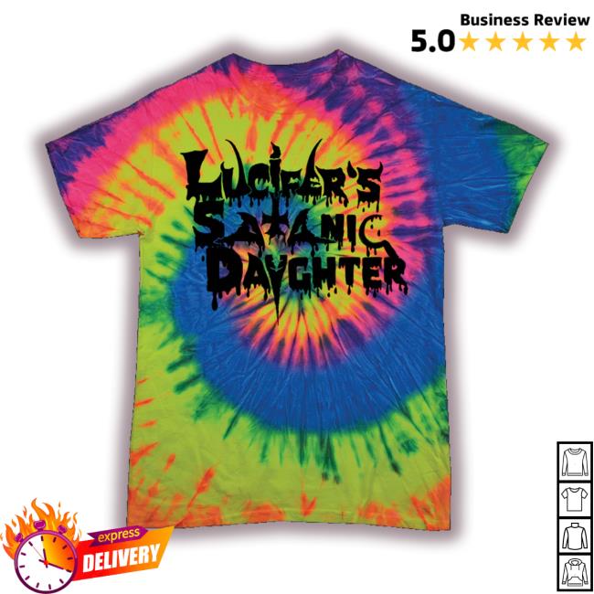 Lsd - Lucifer's Satanic Daughter Logo Neon Rainbow Tie Dye Tee