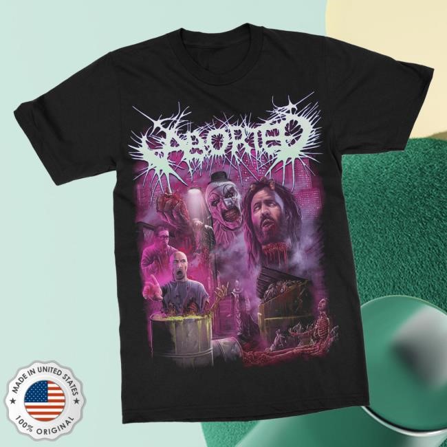 Indiemerchstore Merch Aborted Terrifier Crewneck Sweatshirt Indiemerchstore Merch Aborted Terrifier Long Sleeve Shirt