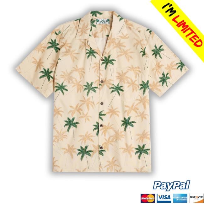 Hawaiianshirt Store New Palm Cream Hawaiian T Shirt