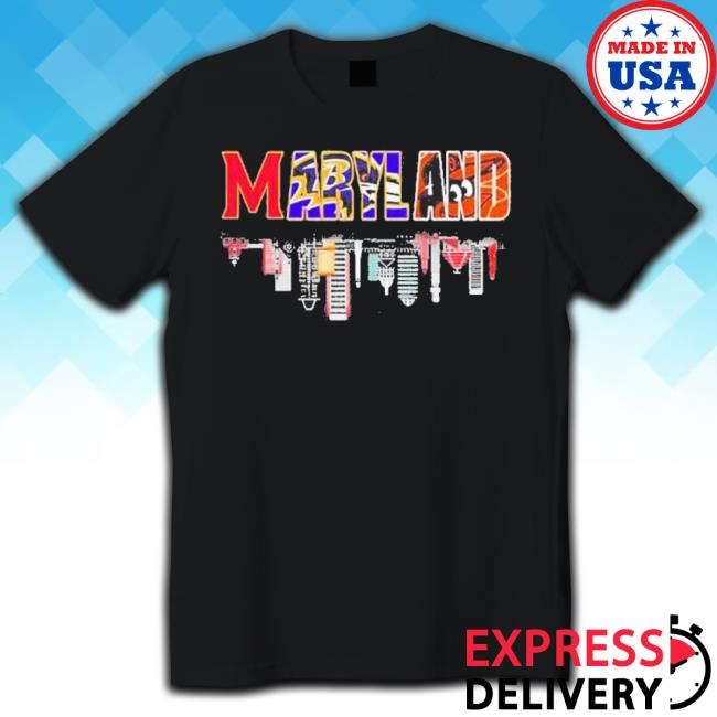 Maryland Baltimore Orioles Ravens Washington Commanders Skyline shirt