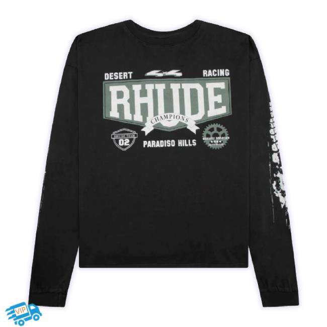 Trending Feature Merch Store Rhude Rhude 4X4 L/S Sweater- Vintage Black Smoke Feature Apparel Clothing Shop