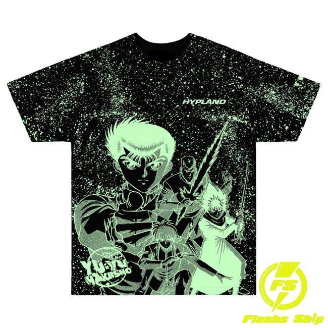 Official Hypland Clothing Merch Store Hypland Yyh All Over Print T Shirt (Green)