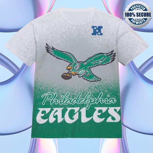 Team Burst Sublimated Tee Vintage Logo Philadelphia Eagles Classic Shirt