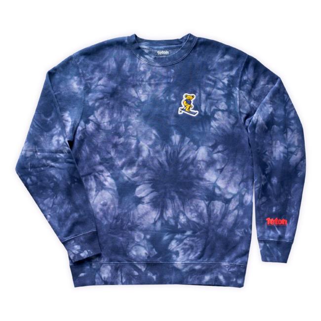 Official Teton Gravity Shop Grateful Dead X Tgr Tie Dye Ski Bear Hoodie Sweatshirt