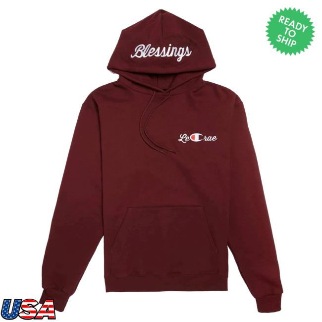 Official Merch Bar Lecrae Store Blessings Champion Hoody Maroon MerchBar
